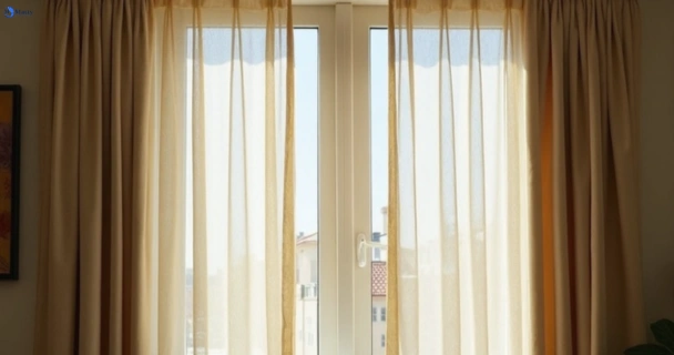 Dull dusty drapes in dulwich-hill-nsw before professional cleaning